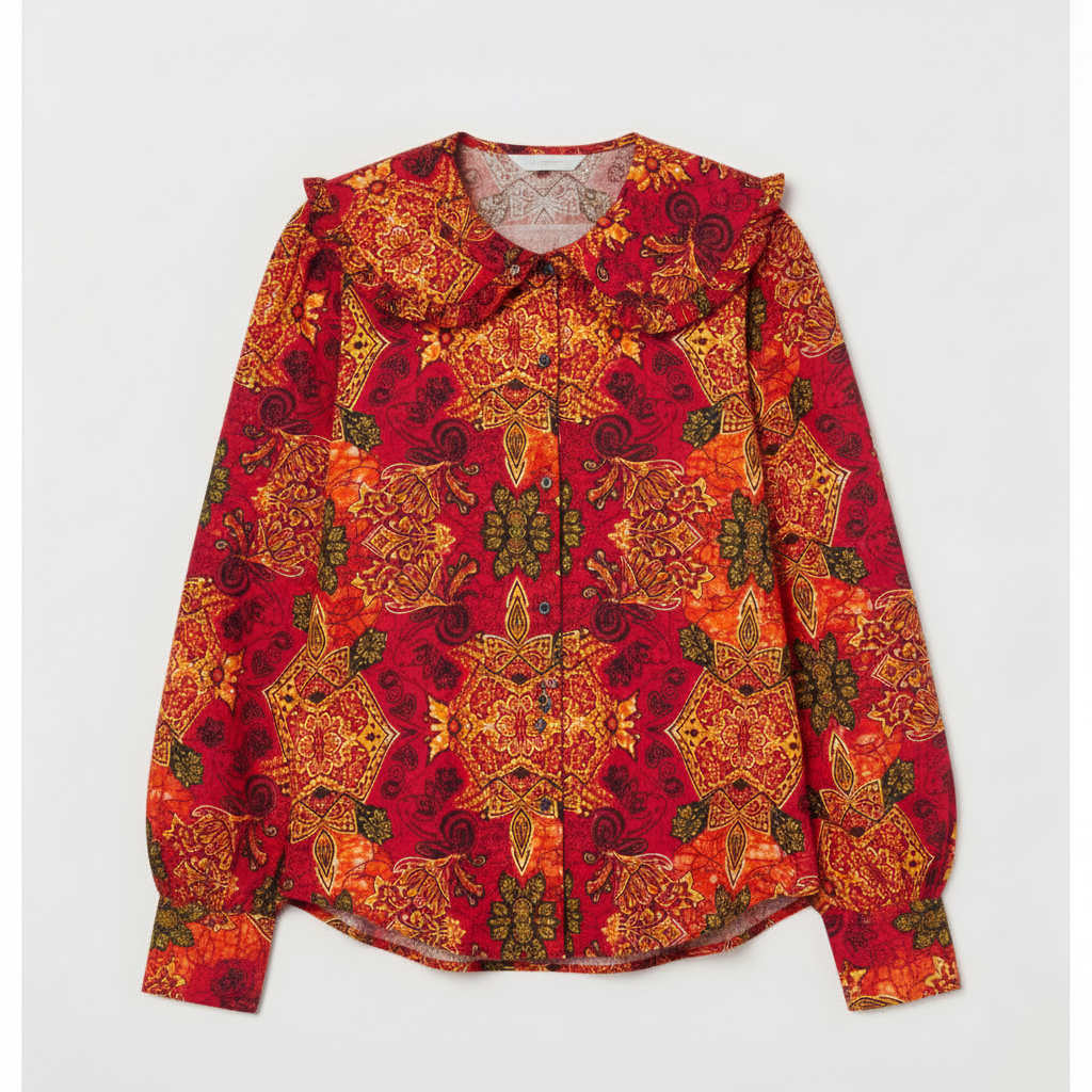 Blouse wax rouge orange
