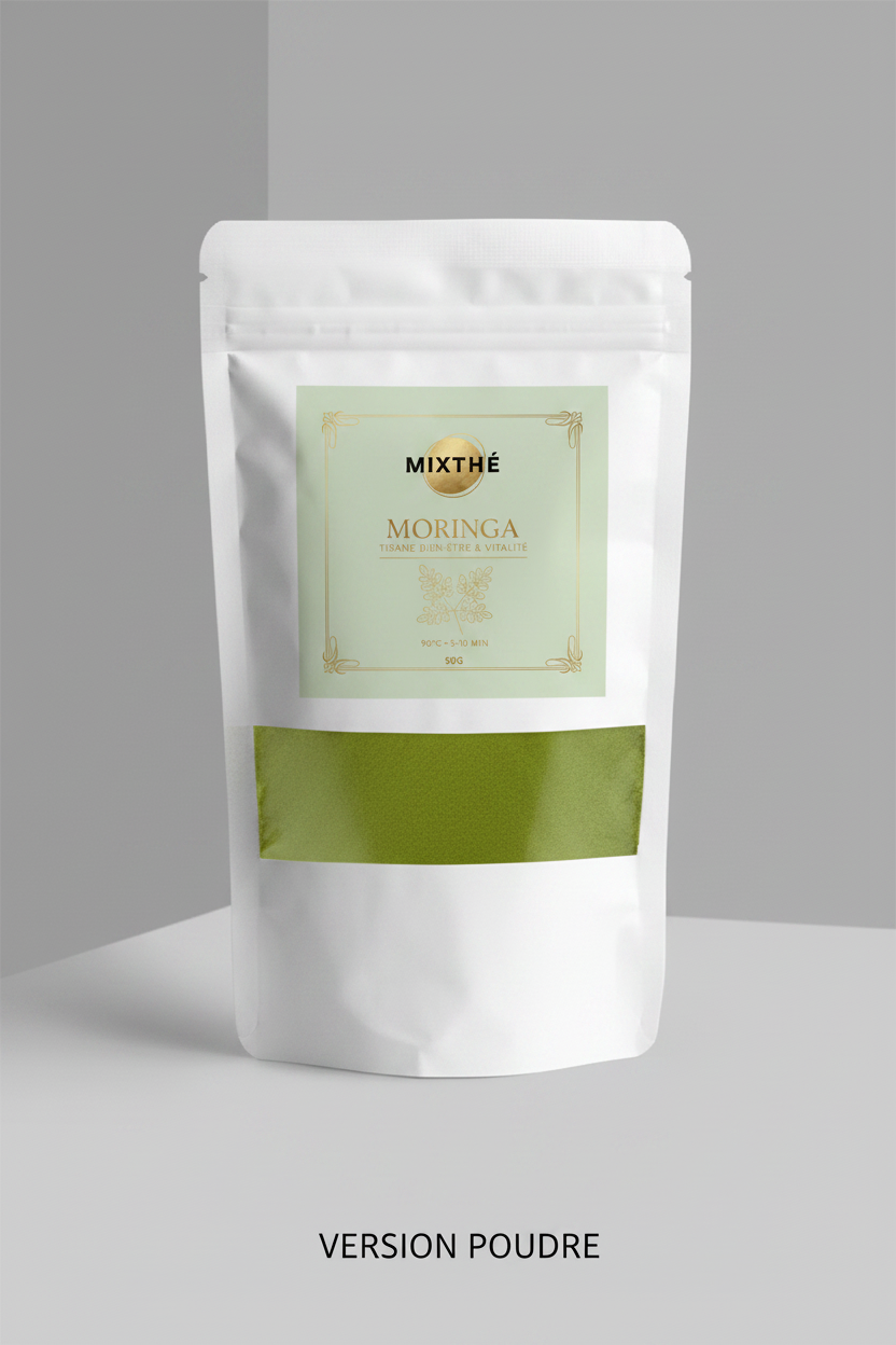 Tisane Moringa Pure | 100% Feuilles de Moringa Séchées – 90G | MixThé