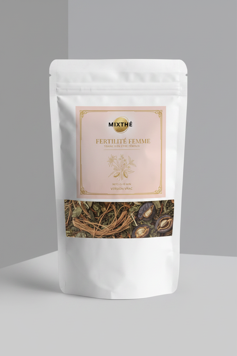 Tisane Fertilité Femme | Racine de Vétiver, Petit Cola & Thé Vert – 90G | MixThé
