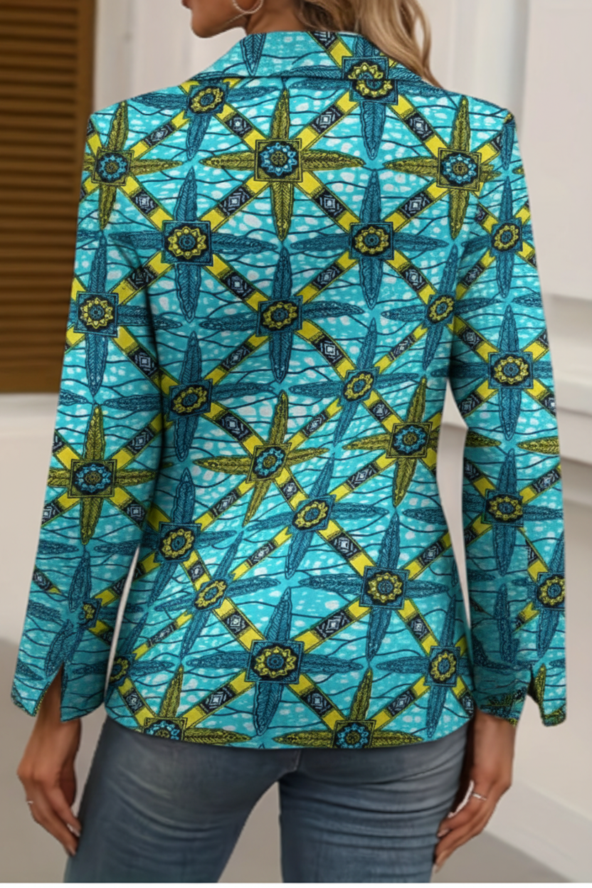 Blazer wax turquoise or - vue de dos