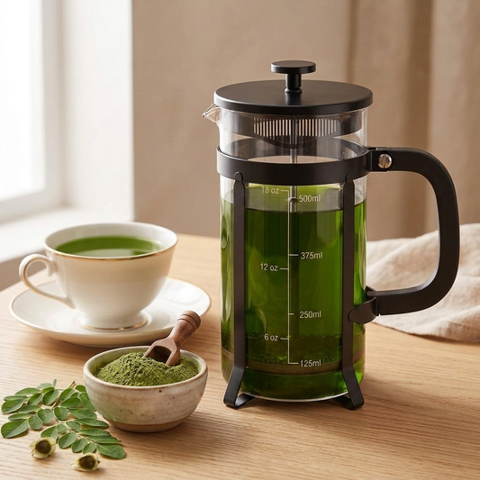 Comment préparer une infusion de Moringa avec une French Press