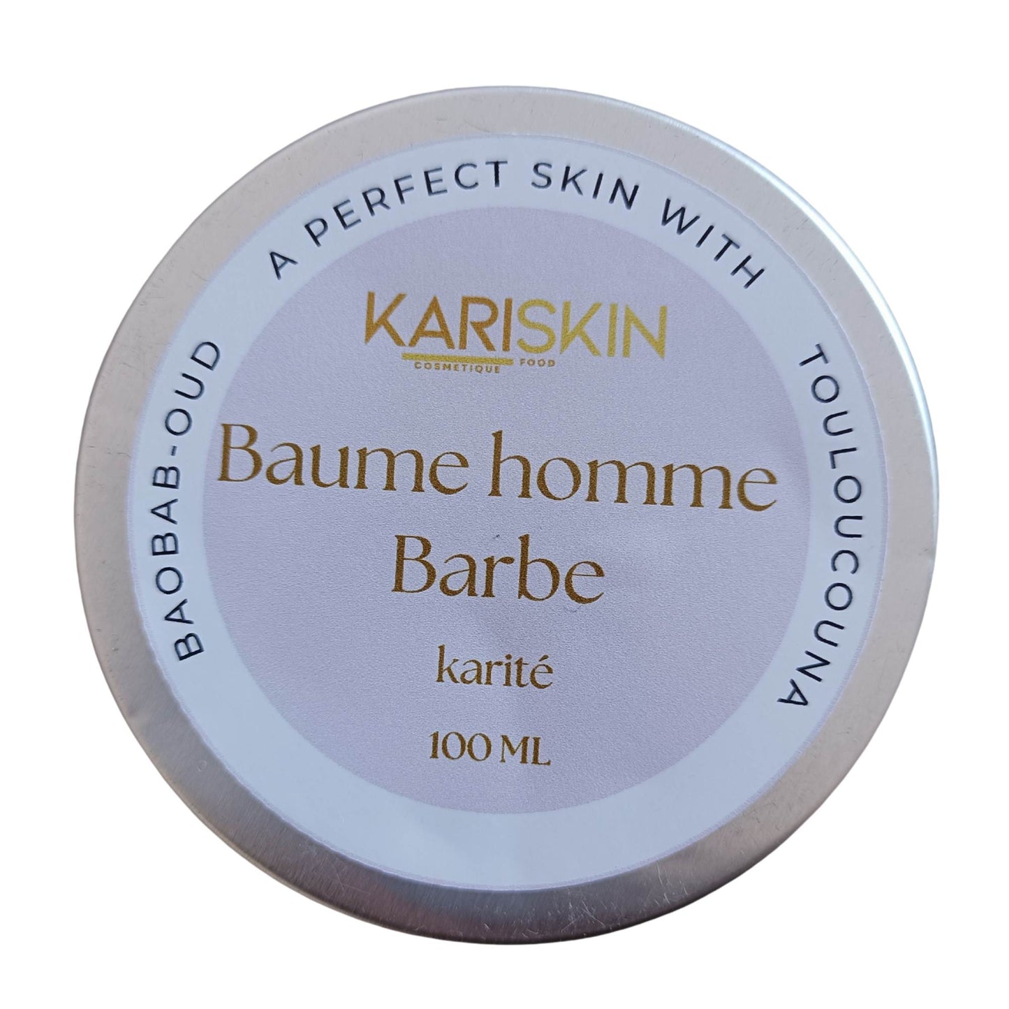 Baume Homme Karité Barbe | Huile de Baobab, Oud & Touloucouna | 100G | Kariskin