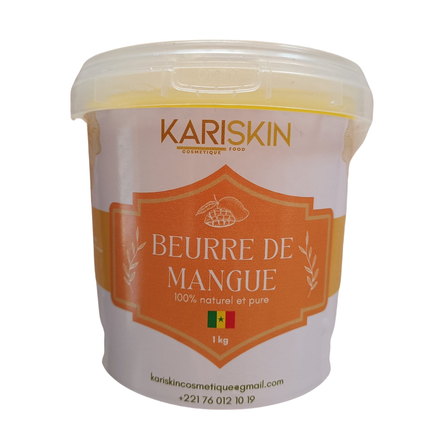 Beurre de Mangue Pur 1KG | Soin Visage Corps & Cheveux | 100% Naturel | Kariskin
