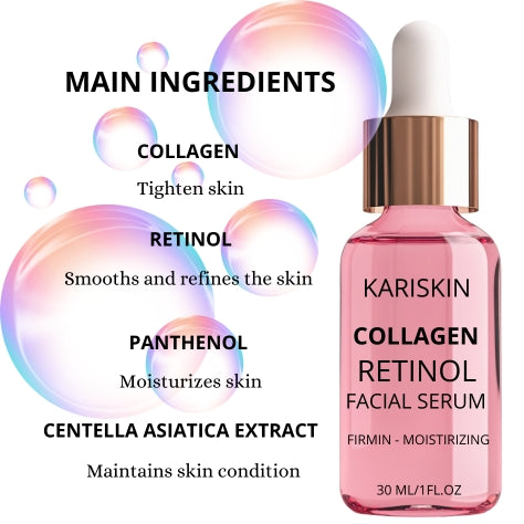 Sérum Visage Collagène & Rétinol | Anti-Âge & Raffermissant | 30ML | Kariskin