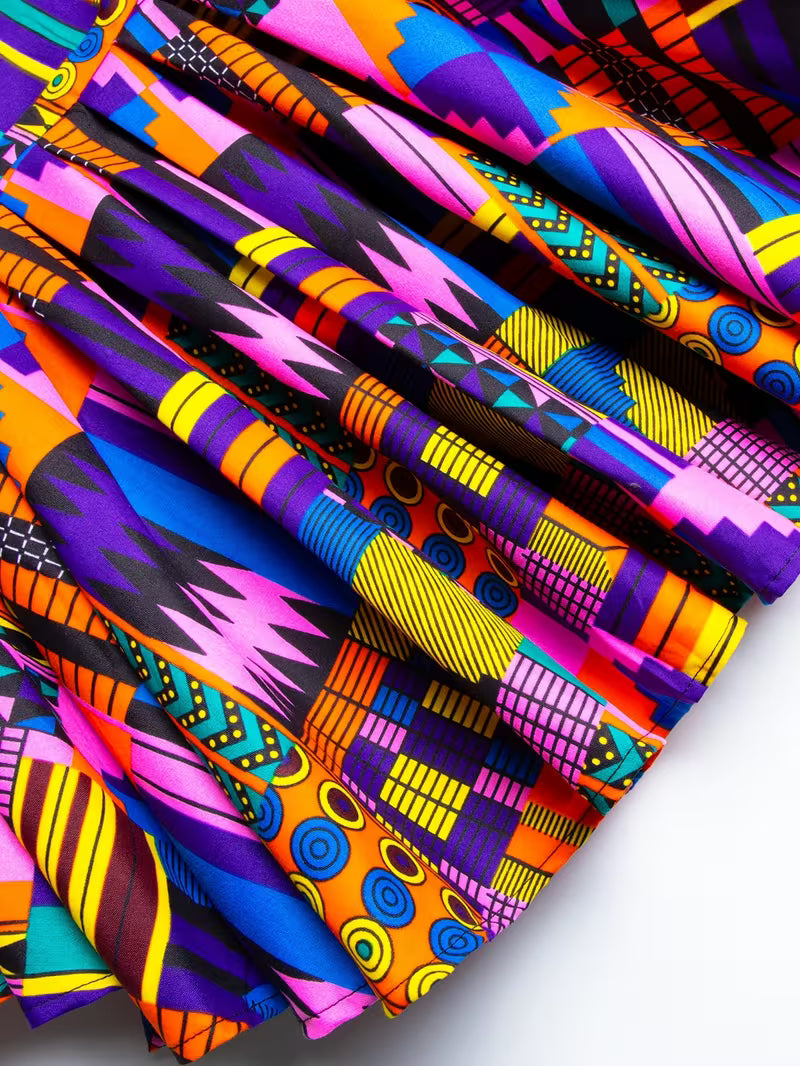 Blouse Femme Imprimé Africain Ankara | Motif Géométrique Multicolore Wax – L'île de Gorée
