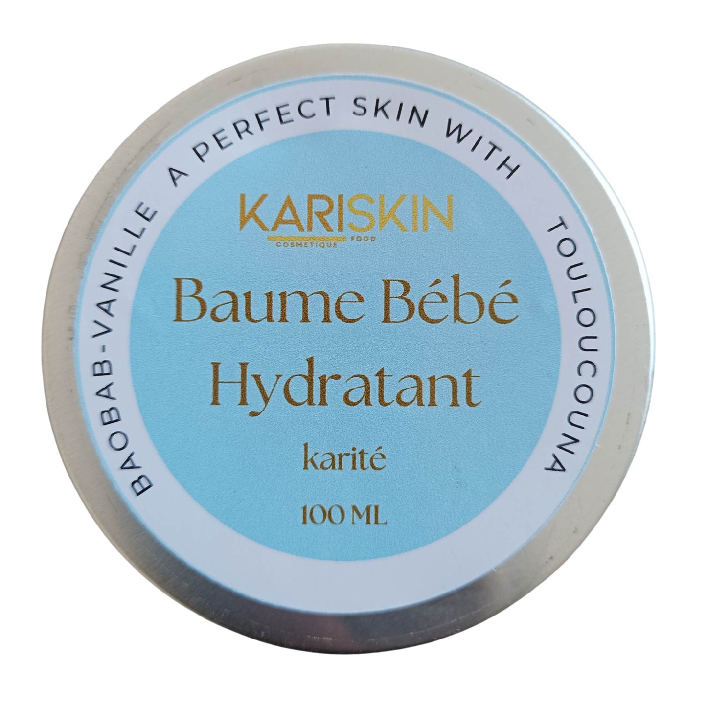 Baume Bébé au Karité | Huile de Baobab, Touloucouna & Vanille | Soin Fessiers | 100G | Kariskin