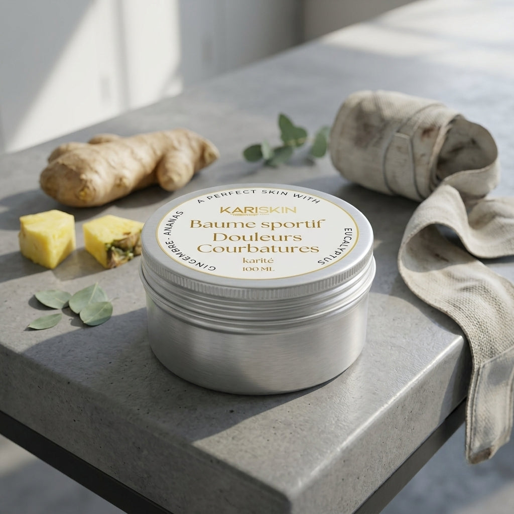 Baume Sportif au Karité | Gingembre, Ananas & Eucalyptus | 100G | Kariskin