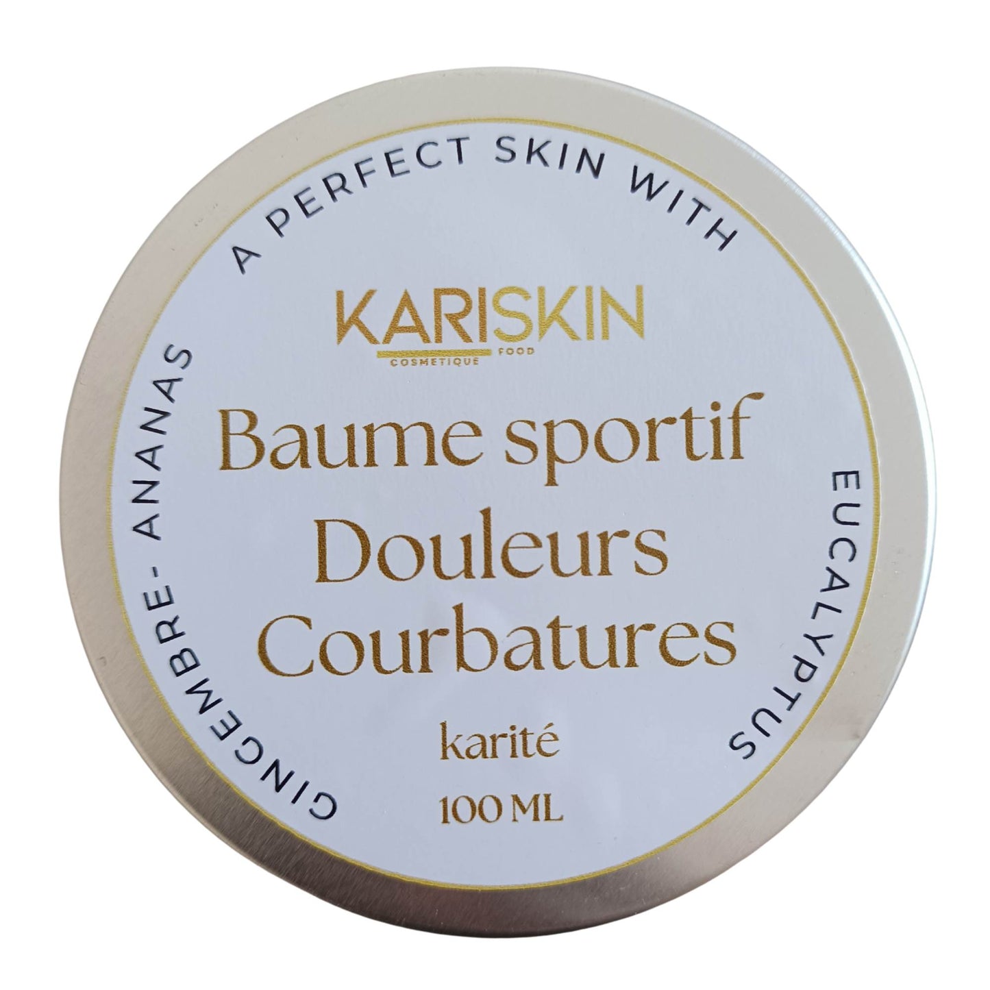 Baume Sportif au Karité | Gingembre, Ananas & Eucalyptus | 100G | Kariskin