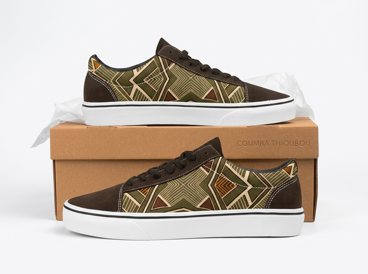 Sneakers Wax Kaki & Or – Gorée