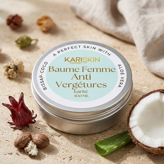 Baume Anti Vergetures au Karité | Hibiscus, Coco & Aloé Vera | 100G | Kariskin