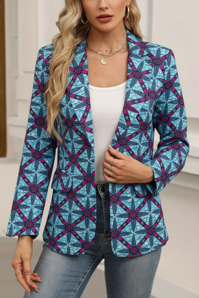 Blazer wax bleu fuchsia - face