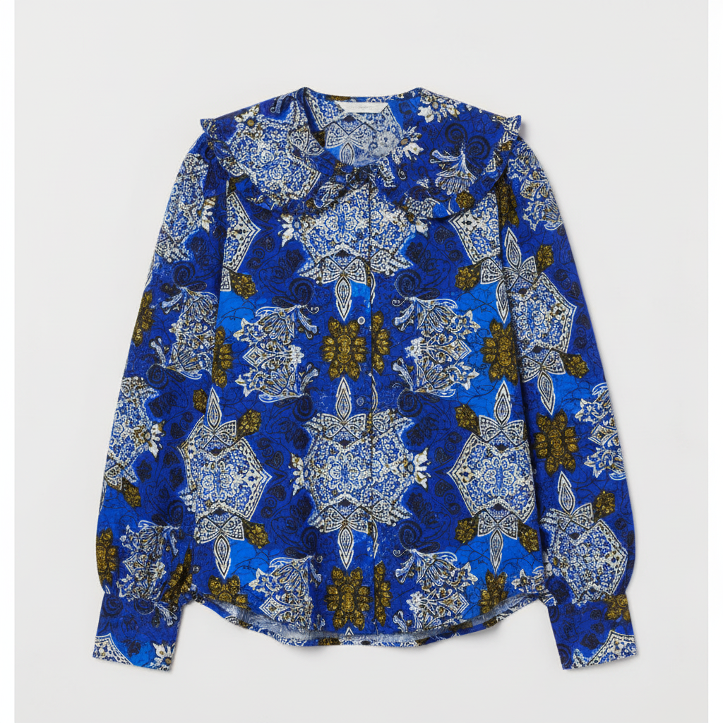 Blouse wax africain tons bleu
