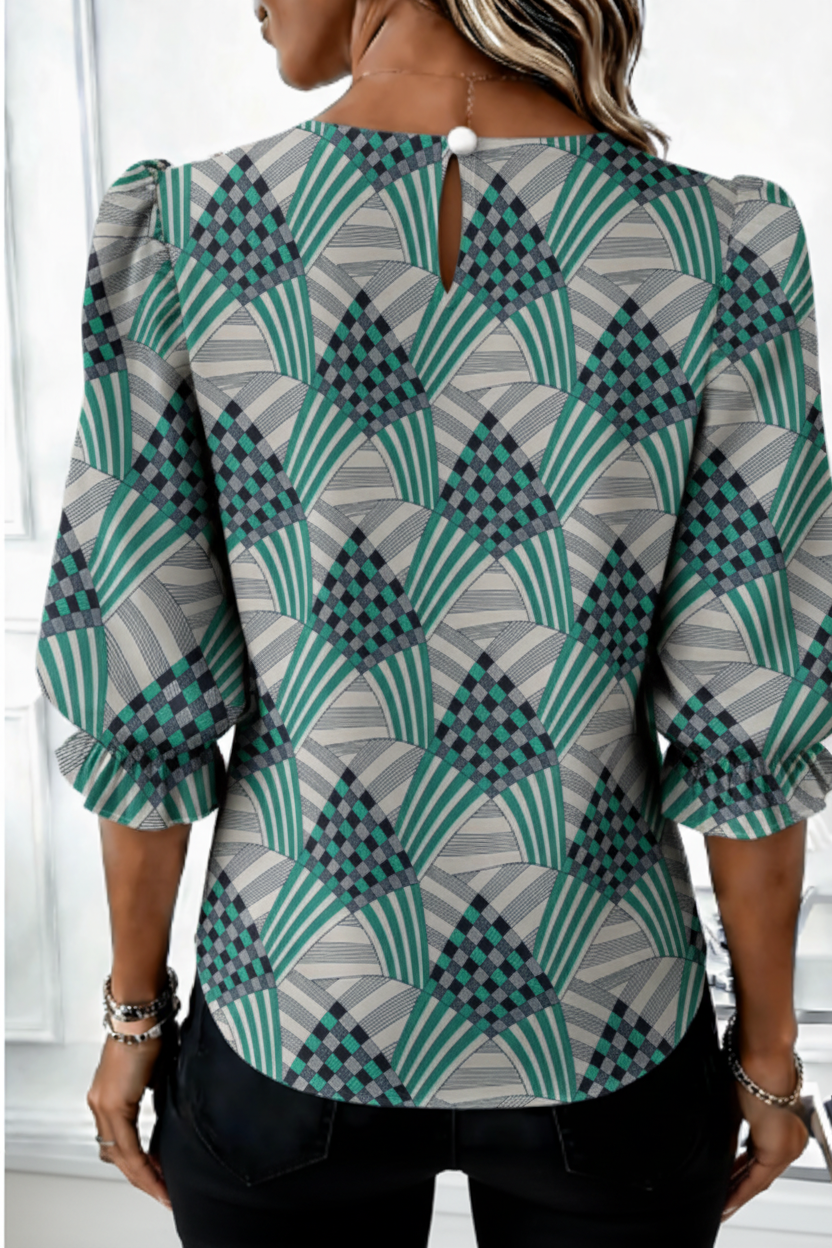 Blouse wax géométrique - dos