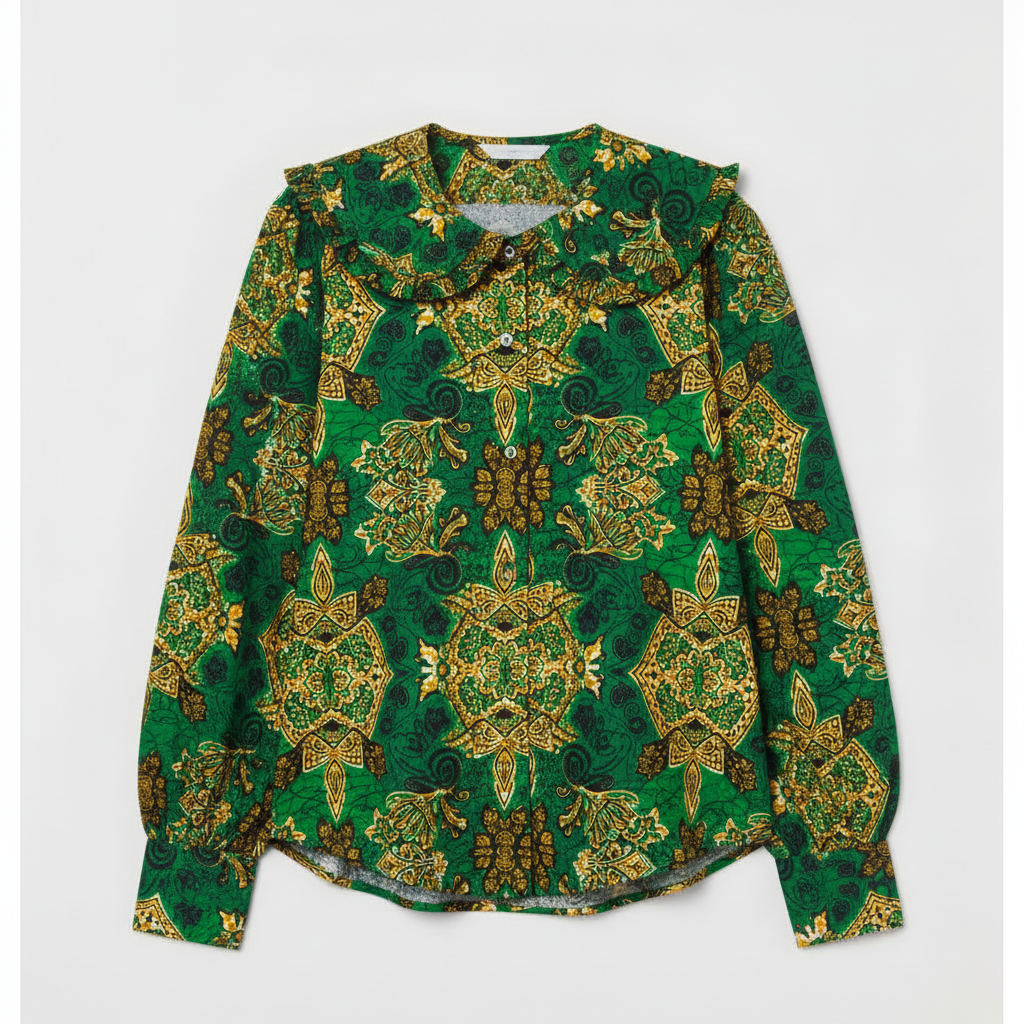Blouse wax vert or