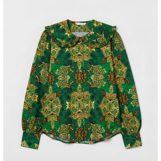 Blouse wax vert or