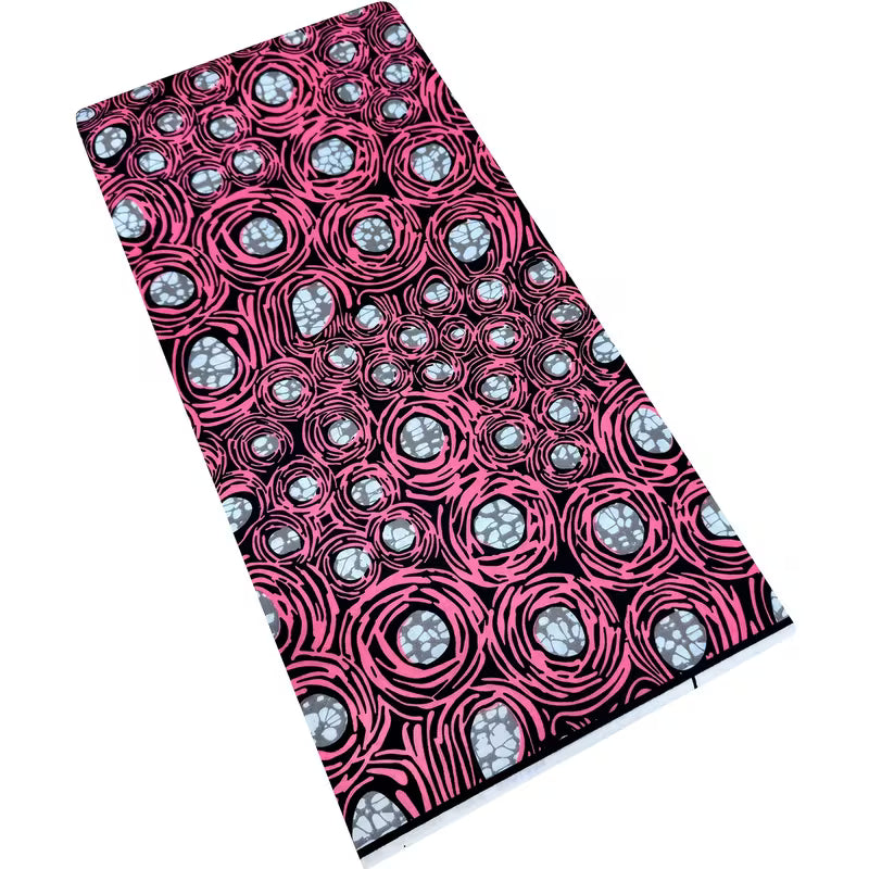 Tissu Imprimé Africain Ankara Kente – Motif Géométrique rose | 5,49 Mètres