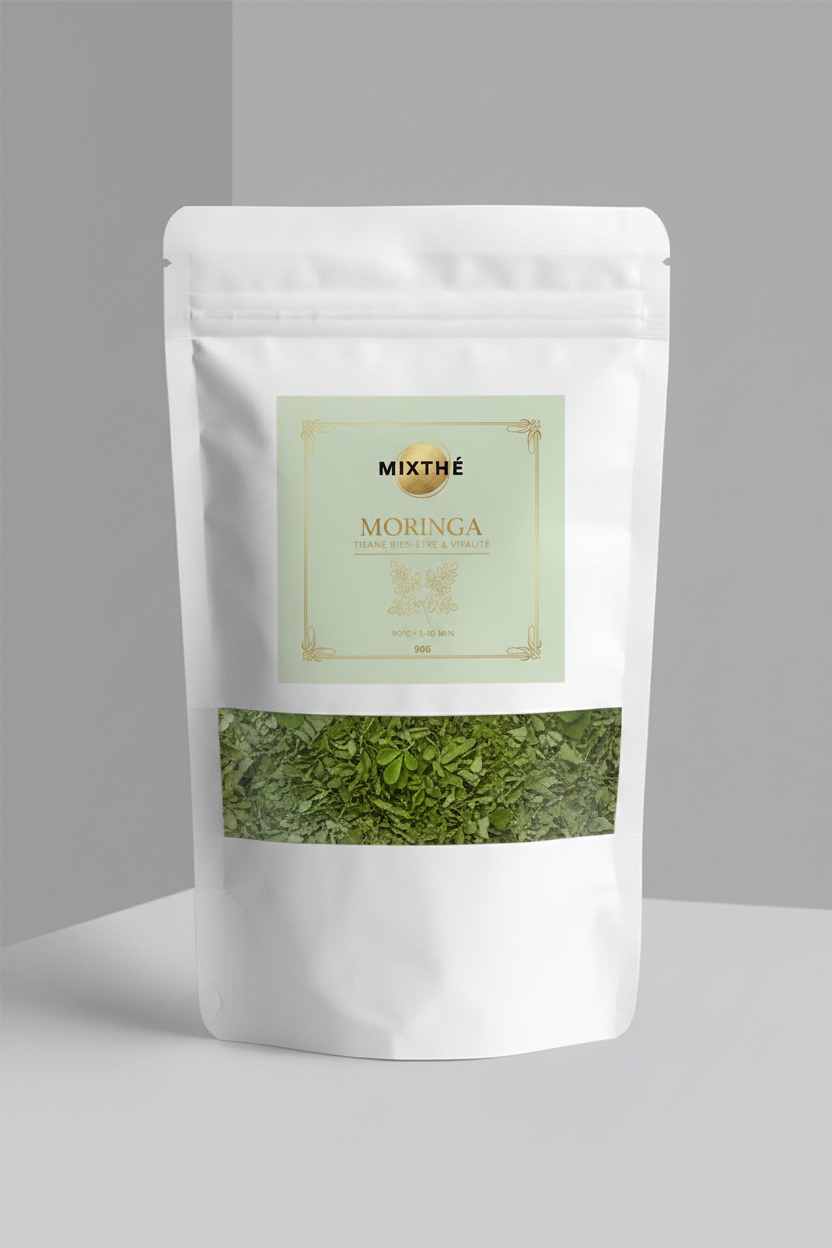 Tisane Moringa Pure | 100% Feuilles de Moringa Séchées – 90G | MixThé