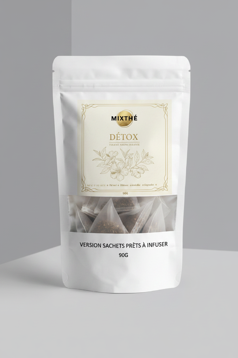 Tisane Détox Minceur Bio | Guarana, Thé Vert, Kinkeliba, Hibiscus & Gingembre – 90G | MixThé