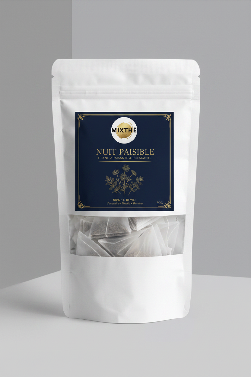 Tisane Nuit Paisible | Camomille, Menthe & Verveine – 90G | MixThé
