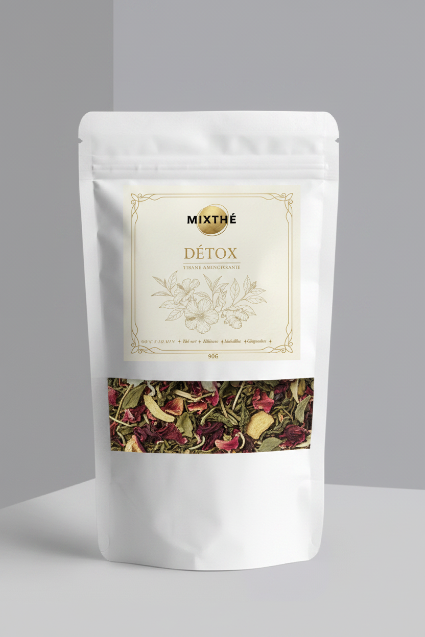 Tisane Détox Minceur Bio | Guarana, Thé Vert, Kinkeliba, Hibiscus & Gingembre – 90G | MixThé