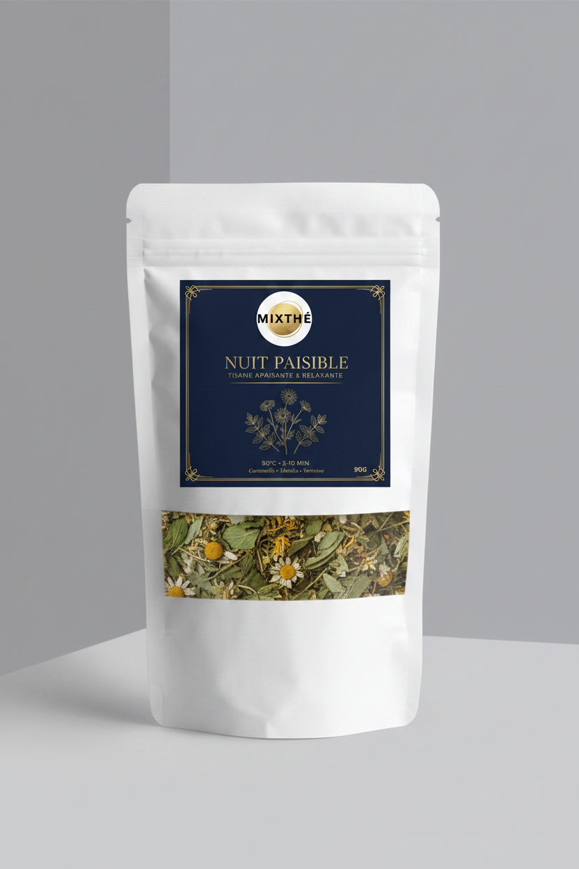 Tisane Nuit Paisible | Camomille, Menthe & Verveine – 90G | MixThé