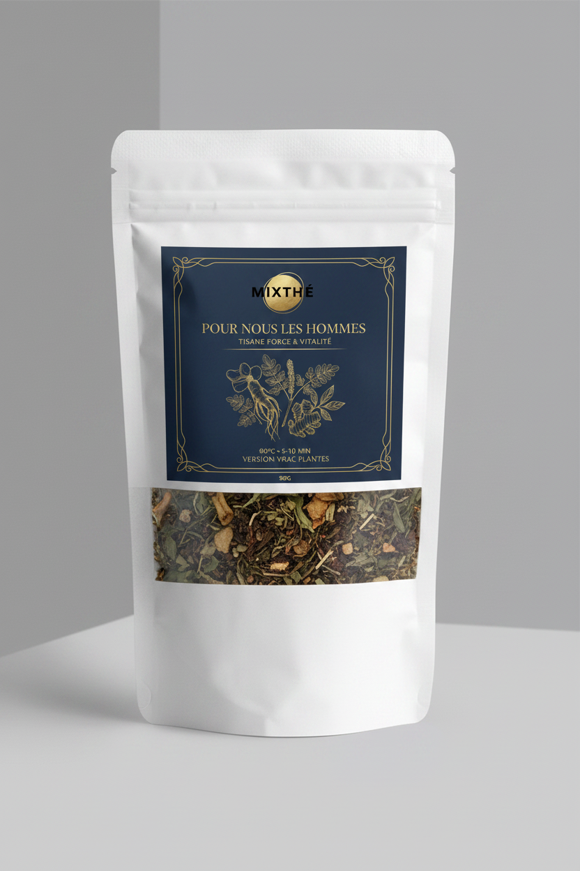 Tisane Puissance Masculine | Gingembre, Petit Cola, Thé Vert & Moringa – 90G | MixThé