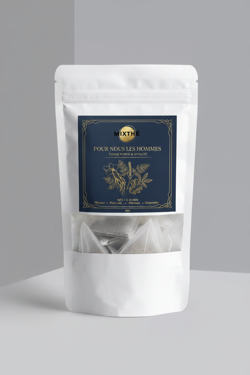 Tisane Puissance Masculine | Gingembre, Petit Cola, Thé Vert & Moringa – 90G | MixThé