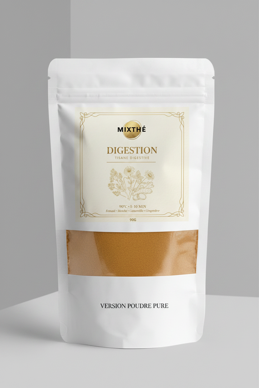 Tisane Digestion Naturelle | Fenouil, Menthe, Camomille & Gingembre – 90G | MixThé