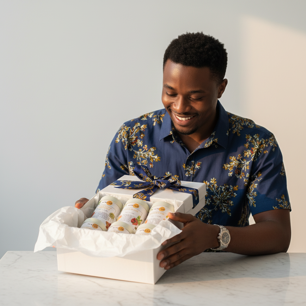 Homme africain avec Box Pour Lui corrigée