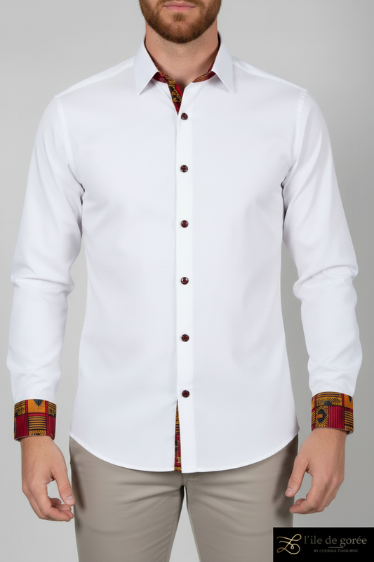 Chemise blanche wax rouge - face torse