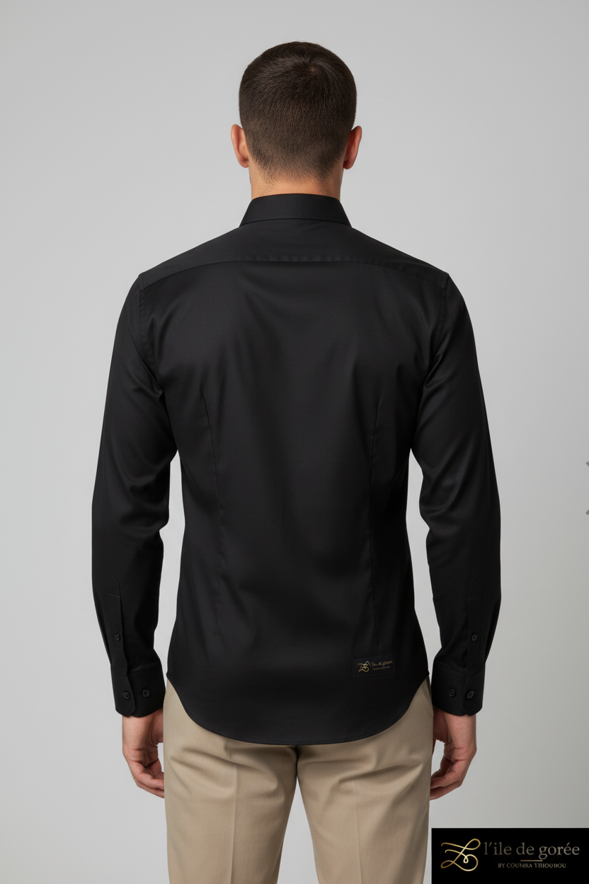 Chemise noire wax - vue de dos