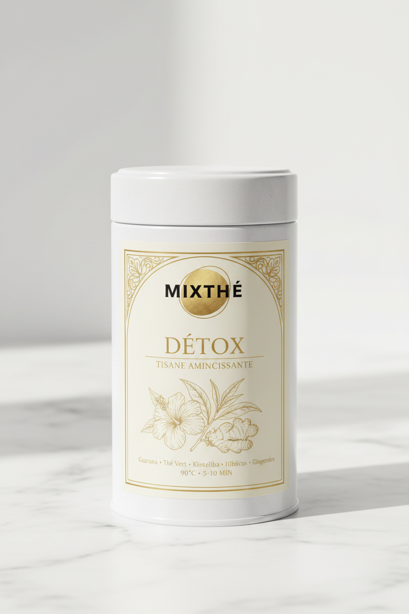 Pot Détox MixThé blanc - étiquette ivoire et or