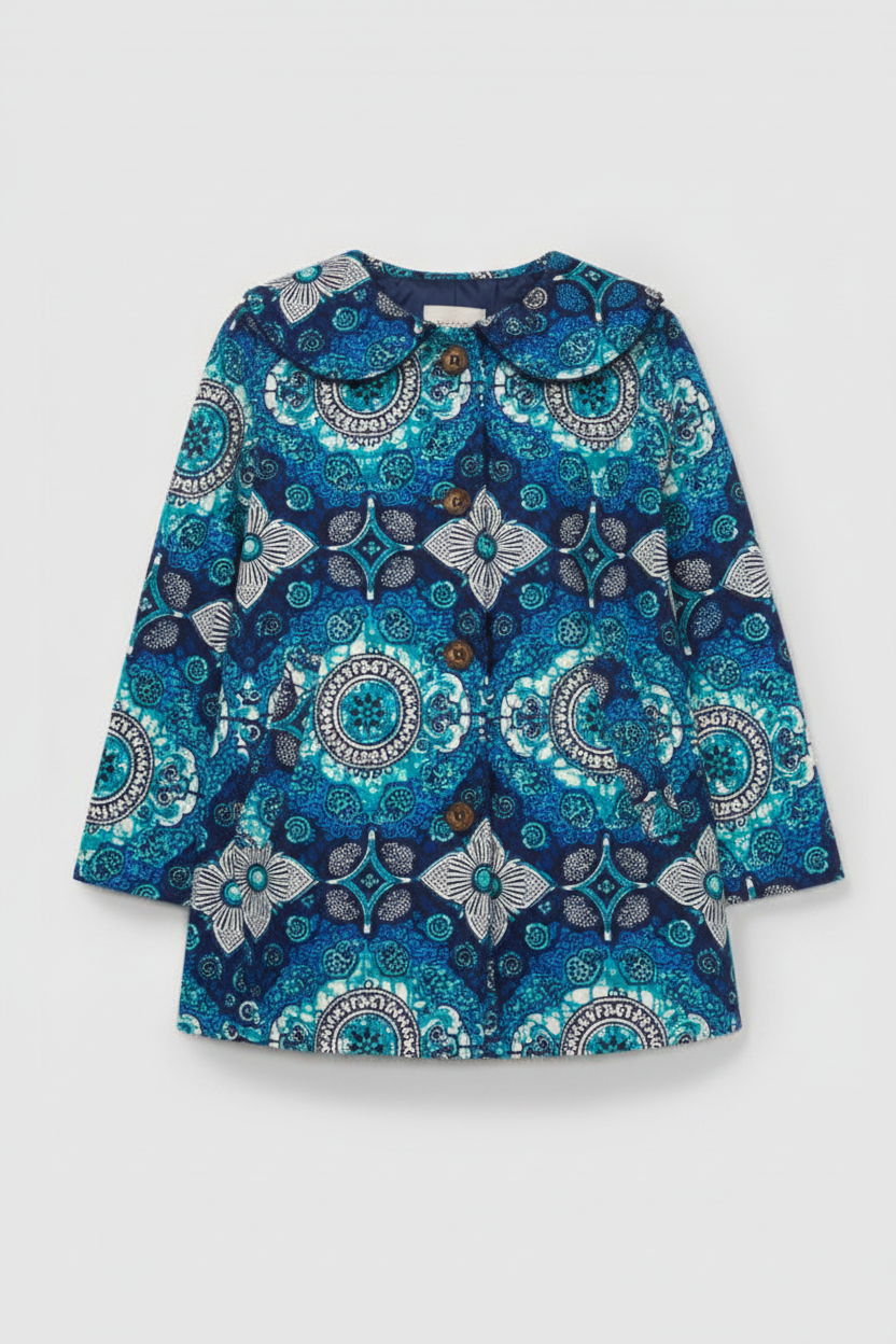 Manteau wax bleu turquoise