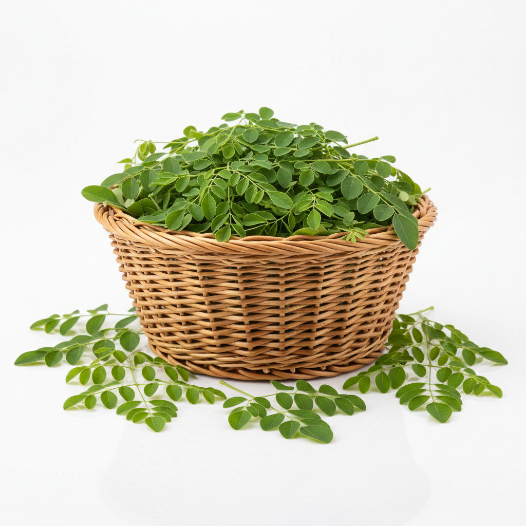 Panier de feuilles de moringa