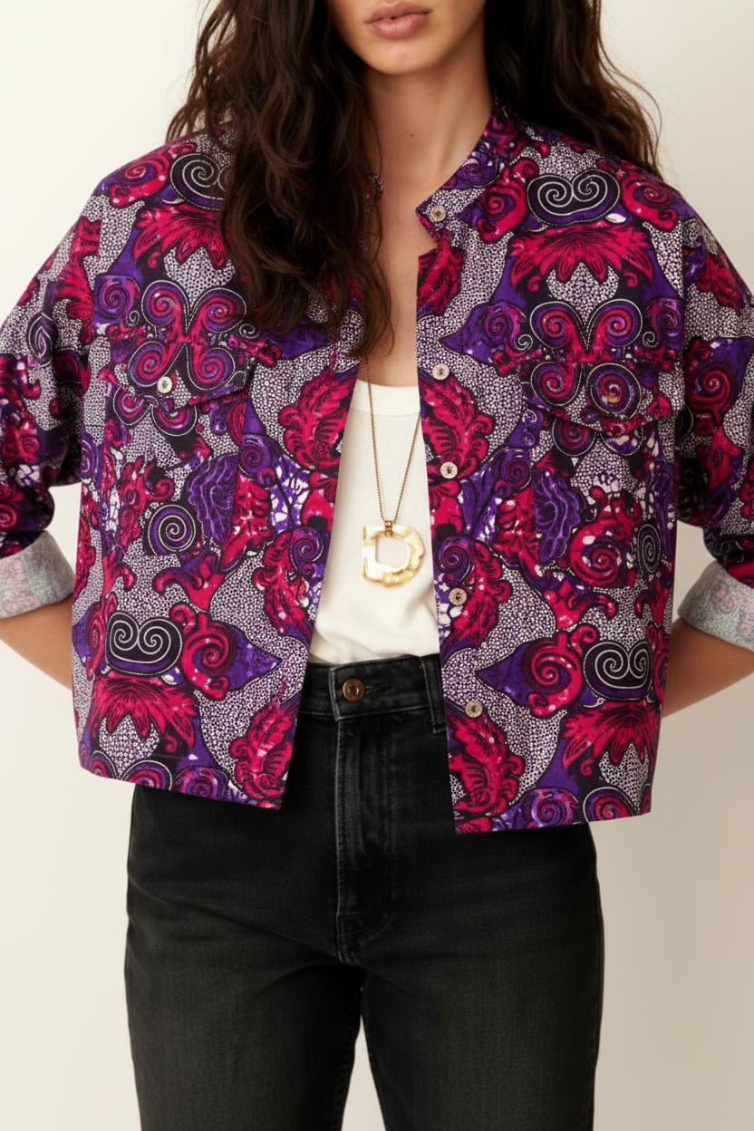 Veste wax violet fuchsia