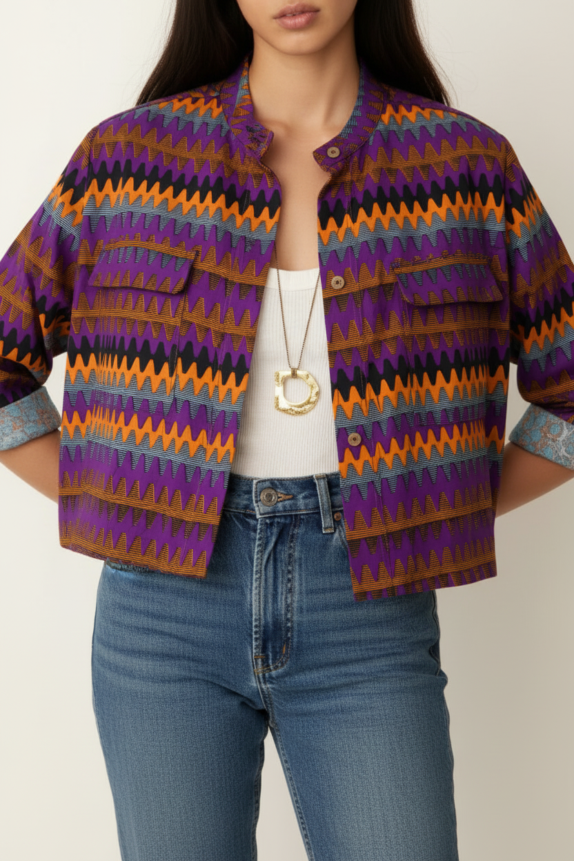Veste wax zigzag - face