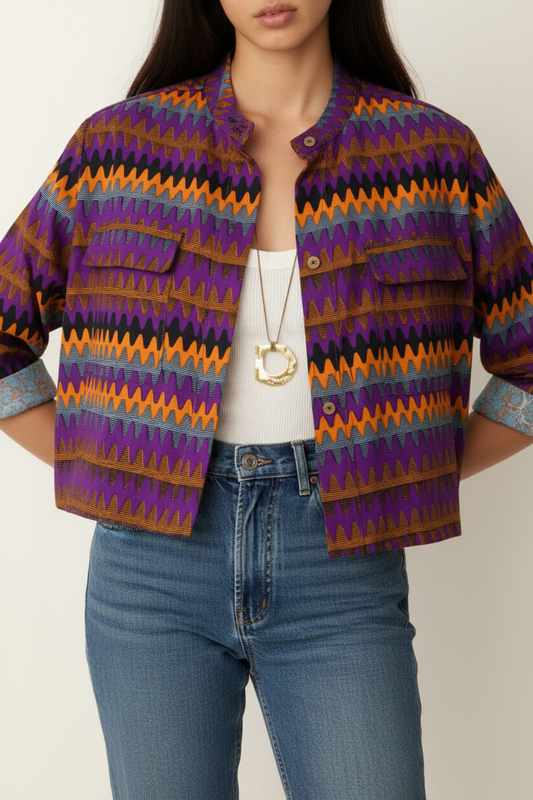 Veste wax zigzag - face